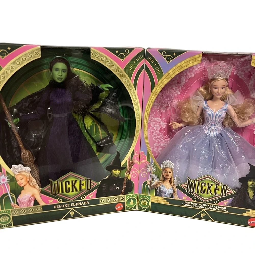 Mattel - Wicked Enchanting Glinda Upland Doll Set-Wicked Deluxe Elphaba - NIP